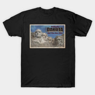 Greetings from South Dakota - Vintage Travel Postcard Design T-Shirt